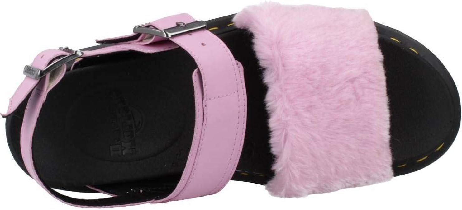 dr martens pink fluffy sandals