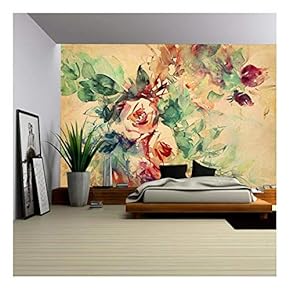 Watercolor Roses Painted on Beige Tone Paper