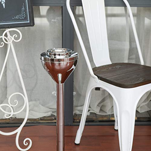 COZ Adjustable Outdoor Standing Ashtray, Chrome Contemporary Windproof