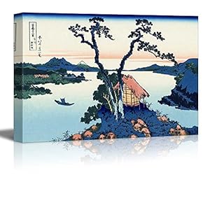 Thirty-six Views of Mount Fuji - Lake Suwa in Shinano Province by Katsushika Hokusai - Canvas Print Wall Art Famous Painting Reproduction - 12" x 18"