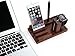 iPad iPhone Wooden Stand, Apple Watch Feitenn Bamboo Wood Charging Stand Desktop Station USB 2.0 Hub Bracket for iPhone 7 Samsung S8 LG G6 iWatch Ipad Kindle (Dark Brown)