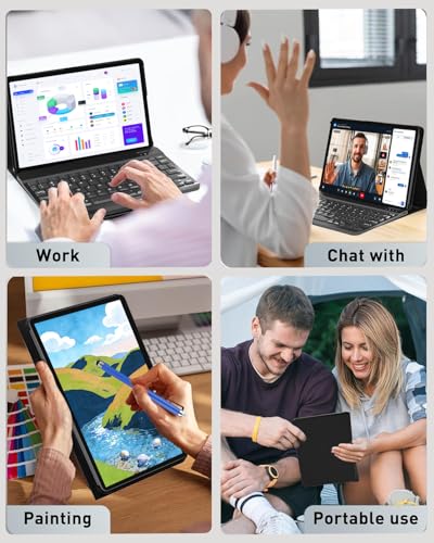 11-inch Android 16 Tablet, 32GB RAM + 128GB ROM (1TB Expand), T7280 Octa-Core 2.2GHz Processor, 90Hz FHD+ IPS Display, 8000mAh Battery, Gemini AI, Face ID, Dual Speakers, Fast Charging (Black)