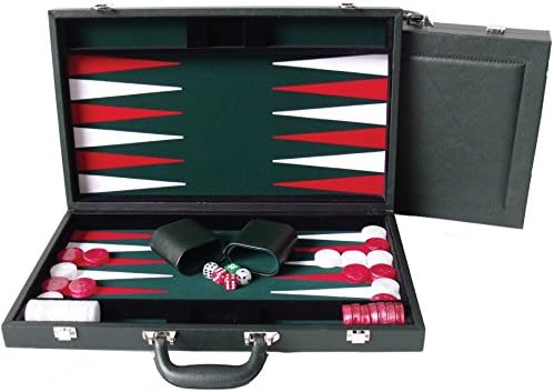 K1210DR Dal Rossi Italy Green Backgammon 18" PU Leather