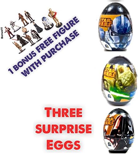 New 3 Star Wars characters plastic Eggs Party Favors For Boys &amp; Girls with BONUS 1 FREE FIGURE!