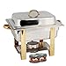TigerChef TC-20530 Half Size Chafing Dish Buffet Warmer Set, Gold Accented, Includes 4 Free Chafing Fuel Gels, Stainless Steel, 4 Quart
