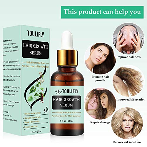 TOULIFLY Hair Growth Serum Hair Growth Treatment Oil Hair Regrowth Serum Anti-hair Loss Hair Treatment for Thinning Balding Hair Promotes Hair Growth for Men Women