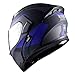 1Storm Motorcycle Modular Full Face Helmet Flip up Dual Visor Sun Shield: HB89 Arrow Blue