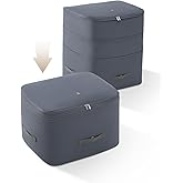 Eachy 3-Pack Comforter Storage Bag Blanket Storage Bags, 136L Compression Storage Bags for Blanket Comforter, Ultra Space Saving Self Compression Organizer