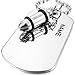 INBLUE Men's Alloy Pendant Necklace Silver Tone Bullet Dog Tag Army Name Tribal 27 Inch Chain