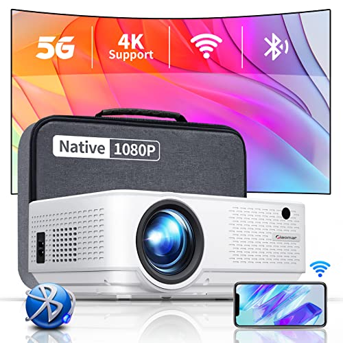 5G WiFi Projector, Giaomar Bluetooth Projector 12000L, Native 1080P