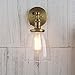 PERMO Industrial Vintage Single Sconce with Oval Cone Clear Glass Shade 1-Light Wall Sconce Wall Lamp (Antique)
