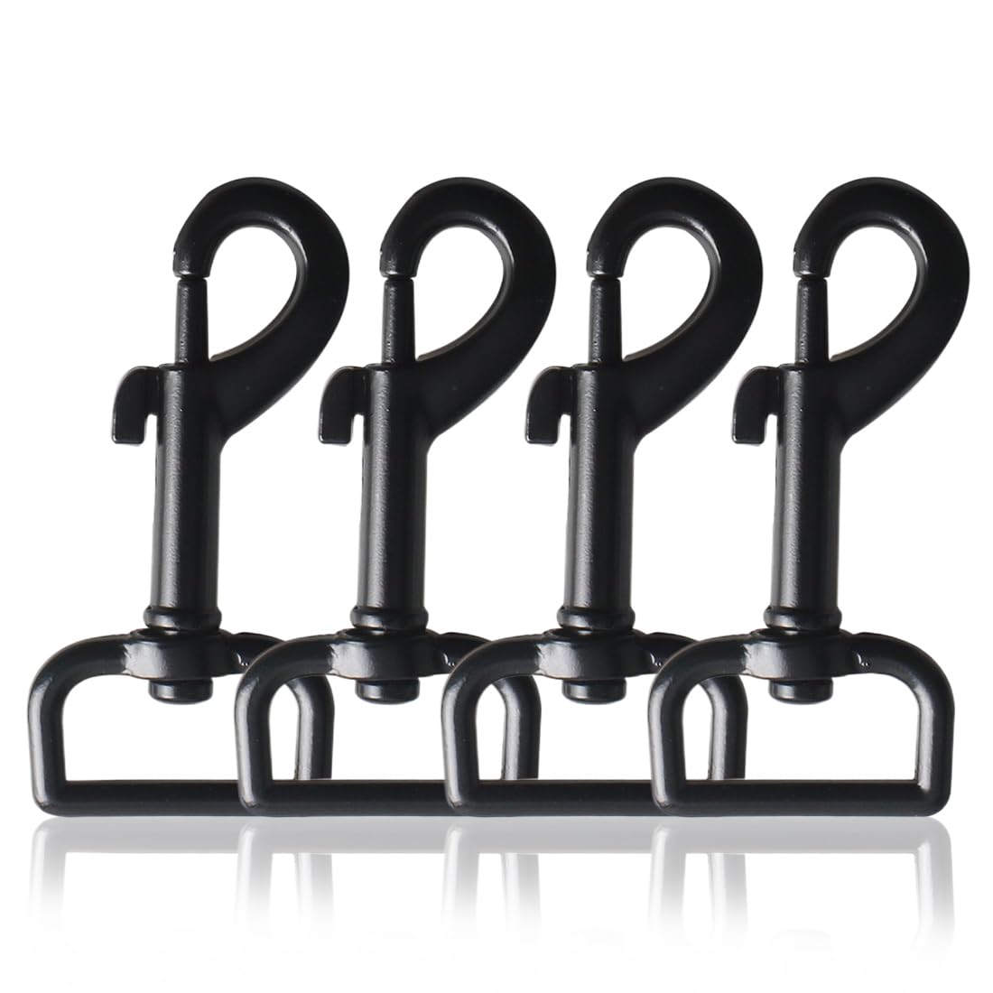 4 Pieces Dog Lead Clips, Swivel Snap Hooks, Dog Lead Clasp, Black Heavy Duty Dog Lead Snaps Hooks, Swivel Eye Bolt Snap Hook, for Dog Leash & Collar