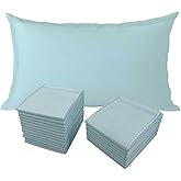 Disposable Pillow Case Covers(Pack of 100),Bulk Pillow Cases for Medical Hospital Travel,Paper Pillow Cases Disposable 21” Width x 30”Length (Blue)