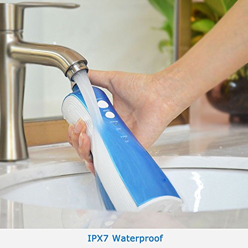 Electric Water Flosser FiveHome Handheld Oral Irrigator / Teeth Cleaner/Nasal Wash With 4 Tools & 3 Modes,Portable & Rechargeable, IPX7 Waterproof (BLUE)