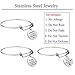 iJuqi Mom Gifts from Daughter Son - 3PCS Stainless Steel Expendable Motivational Charm Bangle Bracelets Set for Mother's Day, Birthday Gifts for Mom, Mother Jewelry for Christmas (Silver)