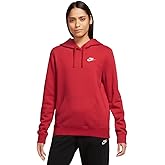 Nike Sportswear Club Fleece Women's Pullover Hoodie (US, Alpha, Small, Regular, Regular, Red/White)