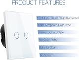 CNBINGO 2-Way Glass Touch Light Switch 2-Gang White AC 240V 800W/Gang view 6