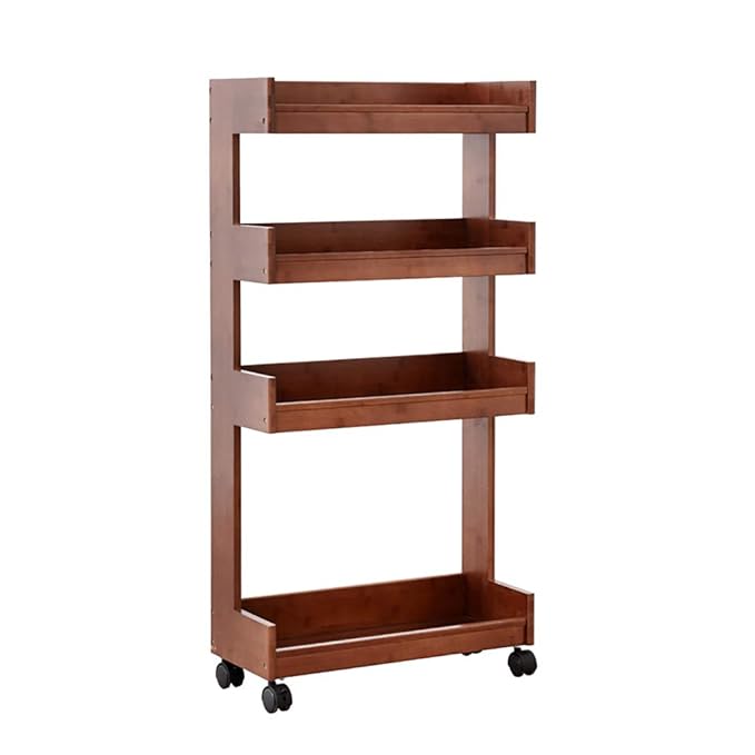 Bewegliches Regal Regal Küche schmaler abnehmbarer Ablagekorb Bambus Massivholz Bad WC Ecke Blumenständer Möbelrahmen (Farbe : B2)