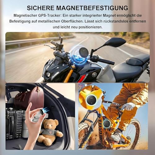 GPS Tracker Car (Compatible with iOS & Android) GPS Tracker Car without ABO Integrated, Strong Magnetic Suction Power Mini GPS Tracker Global Cover Worldwide IP67 for Cars, Motorcycles, Bicycles