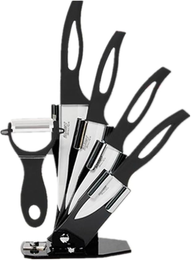 Nano ID Ceramic Steak Knife super sharp knifes diff. colors 6pcs/lot (Black H...