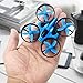 Hobbylane Mini Drone for Kids, Headless Mode Nano Drone 2.4Ghz 6-Axis Gyro with 3D Flips and LED Lights RC Quadcopter, Small Pocket Drone Gifts for Adults & Beginners (Blue)