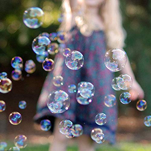KIMILAR Bubble Gun, Bubble Shooter Gun Light Up Bubbles Blowers with LED Flashing Lights and Sounds Bubble Blowing Toys for Kids, Boys and Girls - 2 Bubble Solution and 3 AA Batteries Included (Pink)