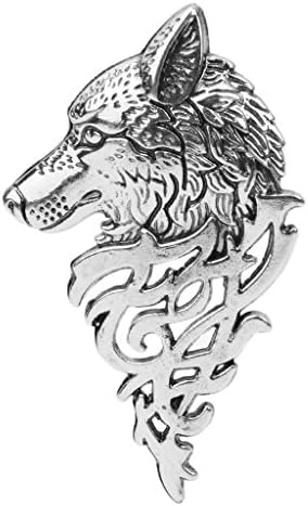Yumian Retro Europe Wolf Head Badge Brooch Lapel Pin Shirt Suit Accessory