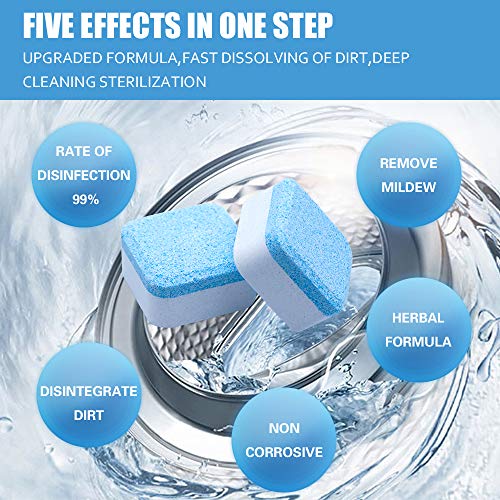 Solid Washing Machine Cleaner, Effervescent Tablet Washer Cleaner, Deep