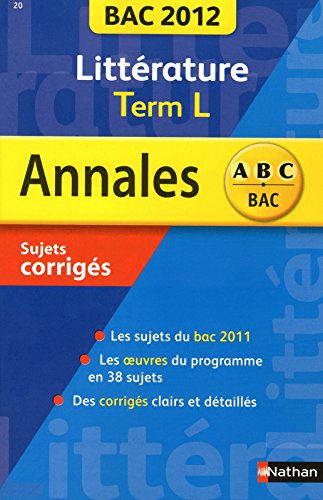 ANNALES BAC 2012 LITTERATURE
