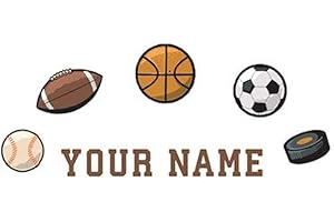 Oliver's Labels Premium Name Wall Decals - Matte Finish Personalized Wall Art for Kids' Rooms & Nurseries (Sports)