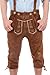 Bavarian Traditional Leather Trousers Lederhosen with Suspenders middlebrown