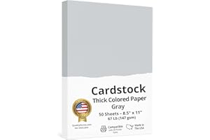 65 lb. (176 GSM) Cover Card Stock, 8-1/2 x 11 / 11x17 50 Sheets Per Pack (8-1/2" x 11", Gray)