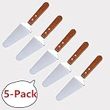 Harrahs Pie Server Cake Holder Transfer Triangular Spade Spatula for Cake Baking with Wooden Handle 5-Pack shovel, Stainless Steel …