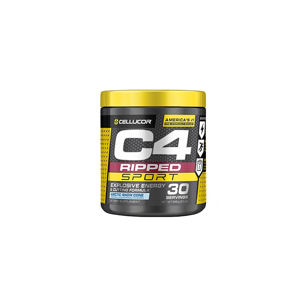 C4 Ripped Sport Pre Workout Powder Arctic Snow Cone NSF