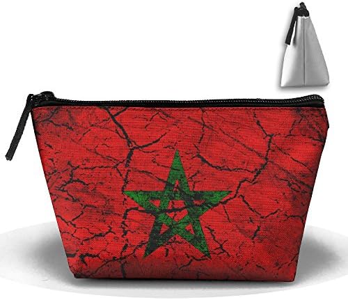 Vintage Morocco Flag Pencil Case Holder Zipper Pencil Bag Makeup Bag Cosmetic Bag Coin Purse Pouch Travel Toiletry Bag Multi-Purpose Bag 8.6 X 2.7 X 4.7"