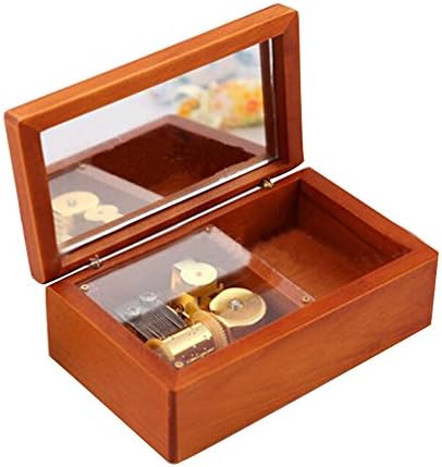 18 Note Wind-up Wooden Music Box with Mirror Gold Plating Movement Musical Box