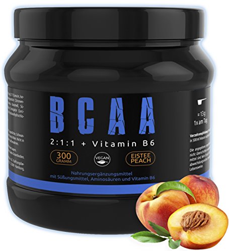 [- GYM - NUTRITION BCAA + VITAMIN B6 | Hochdosiertes Pulver | Leucin | Isoleucin | Valin 2:1:1 | In