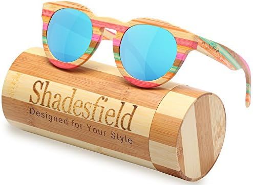 Bamboo Wooden Polarized Sunglasses Wayfarer Style-100%UV Protection