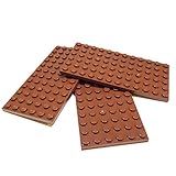 Lego Parts: Plate 6 x 12 (Pack of 3 - Reddish Brown)