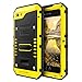 Beasyjoy for iPhone SE 2022/3rd/2020/8/7 Metal Case, Waterproof Heavy Duty with Screen Protector, Full Body Protective Shockproof Military Grade Drop-Proof Defender Durable Phone Case, Yellow