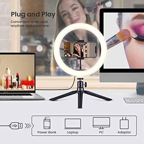 10.2” RGB Selfie Ring Light with Tripod Stand, 43 Light Modes LED Phone Ringlight with Phone Holder & Light Remote Control & Selfie Shutter for YouTube TikTok Photography Makeup Live Stream