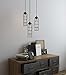 Rustic State Cylinder Long Metal Wire Hanging Pendant Light Cage, Lamp Shade, Bulb Cover Guard, Lighting Fixture for Industrial Vintage Farmhouse DIY Project - 10 Inch - Set of 2 - Black