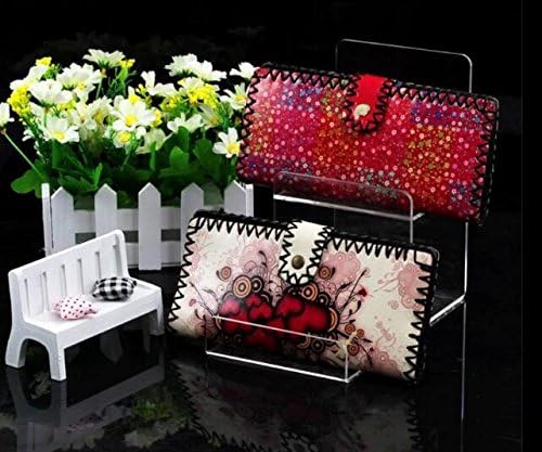 10-Pack Clear Acrylic 2-Tier Wallet Display Stand Holder