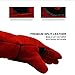 BHIVES Heavy Duty Heat and Fire Resistant Gloves Perfect for Gardening/Oven/Grill/Mig/Fireplace/Stove/Pot Holder/ Tig Welder/Animal Handling/BBQ,14 Inch Long(Red)