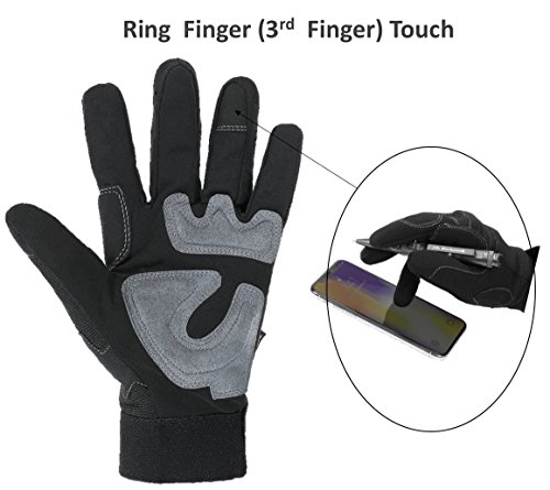 Durable Padded Work Gloves with Anti Vibrant Firm Grip, Touch Screen Tip; Comfortable Protective Workwear, EN388 Certified Safety, Washable for Working, Tactical, Mechanic, Duty and General Utility
