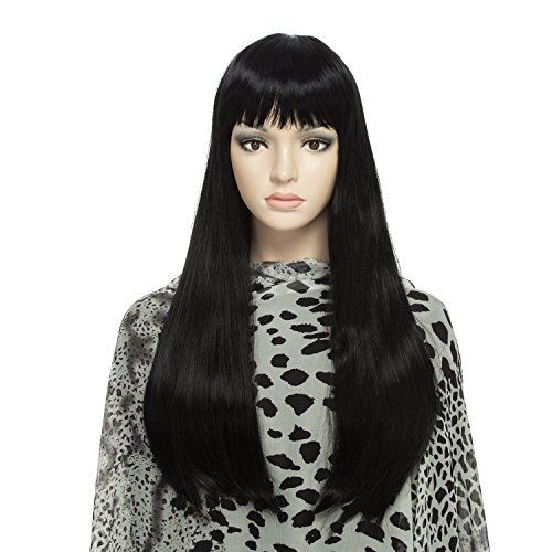 Wig Retro French Twist - DAOTS Wig 24-Inch Straight Cosplay Synthetic