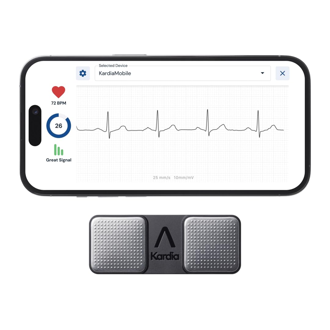 KardiaMobile 1-Lead Personal EKG Monitor – Record at Home – Detects AFib & Irregular Arrhythmias – Easy Results in 30 Seconds – Works w/Most Smartphones