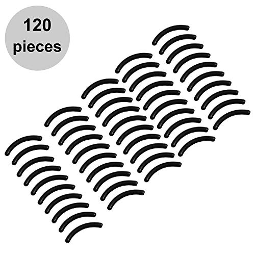 Trounistro 120 Pieces Eyelash Curler Refills Pads Eyelash Curler Sort Rubber Replacement Pads Silicone Rubber Makeup Tools for Universal Eyelash Curler - Thumbnail 6