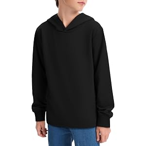 Humordream Boys Hoodie Sweatshirt Long Sleeve Loose Lightweight Kids Fashion Pullover 5-14 Years