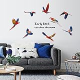 Smartcoco DIY Creative 3D Animal Color Parrot Wall Sticker Vivid Removable Wall Decals Refrigerator Cabinets Corridor Sofa Bedroom TV Background Decors